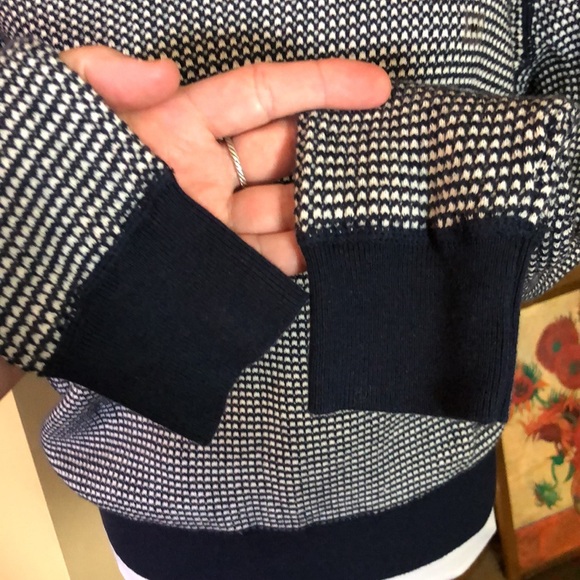 EXPRESS Size Medium Funnelneck Pullover Graphic WoolBlend Sweatshirt Soft $70NEW - Picture 10 of 12